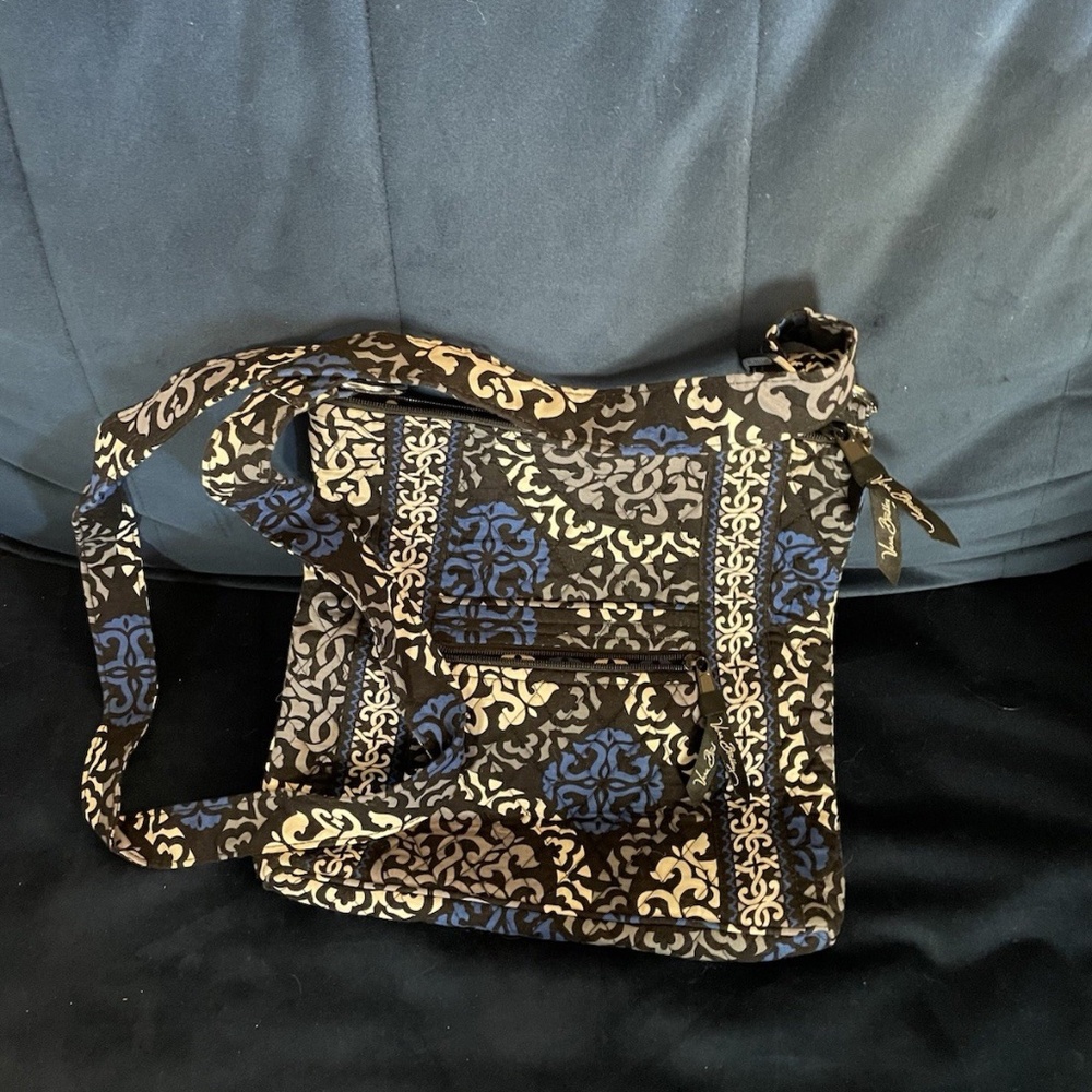 Vera Bradley Hipster Crossbody Purse Canterberry Cobalt Shoulder Bag Adjustable